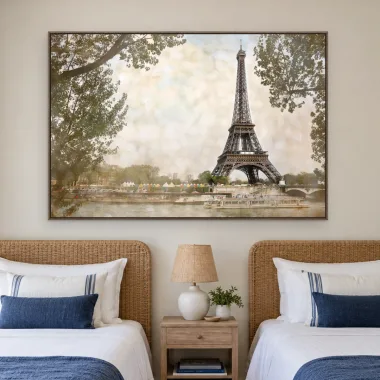 Quadro Decorativo Canvas Eiffel Pastel - CI0157