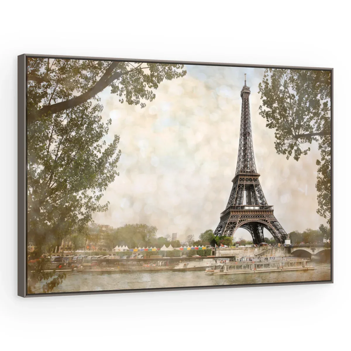 Quadro Decorativo Canvas Eiffel Pastel - CI0157