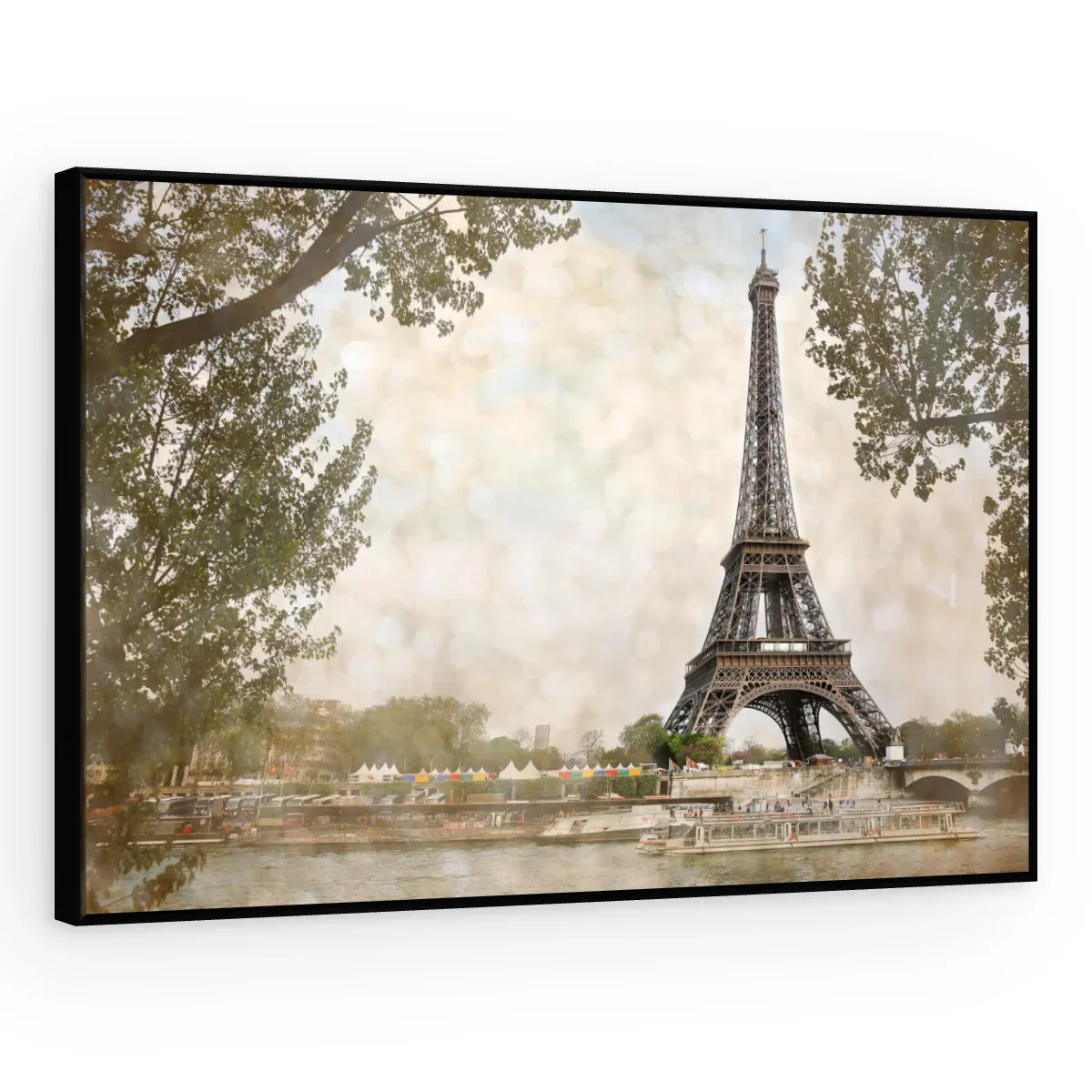 Quadro Decorativo Canvas Eiffel Pastel - CI0157