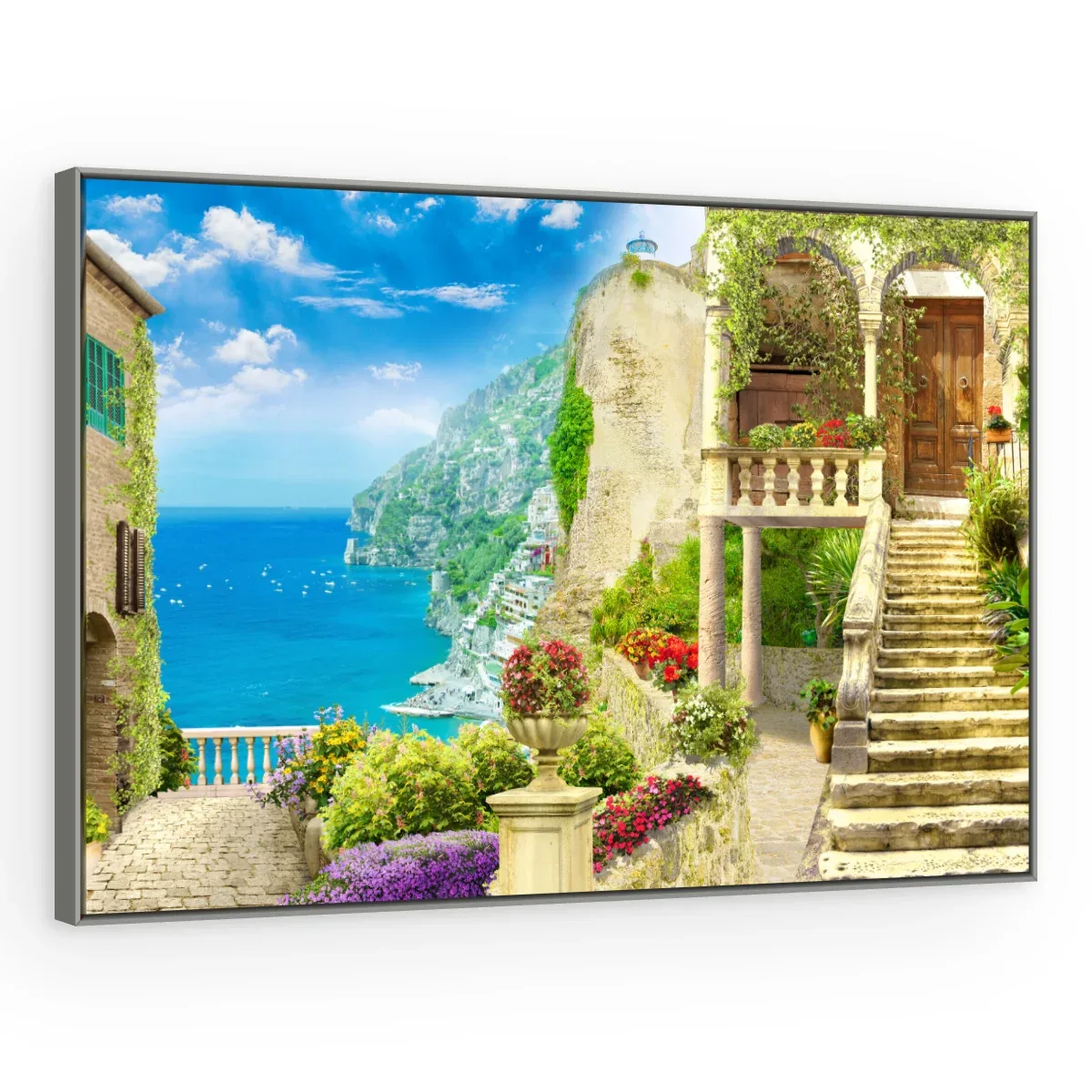 Quadro Decorativo Canvas Escadaria Mediterrânea - CI0158