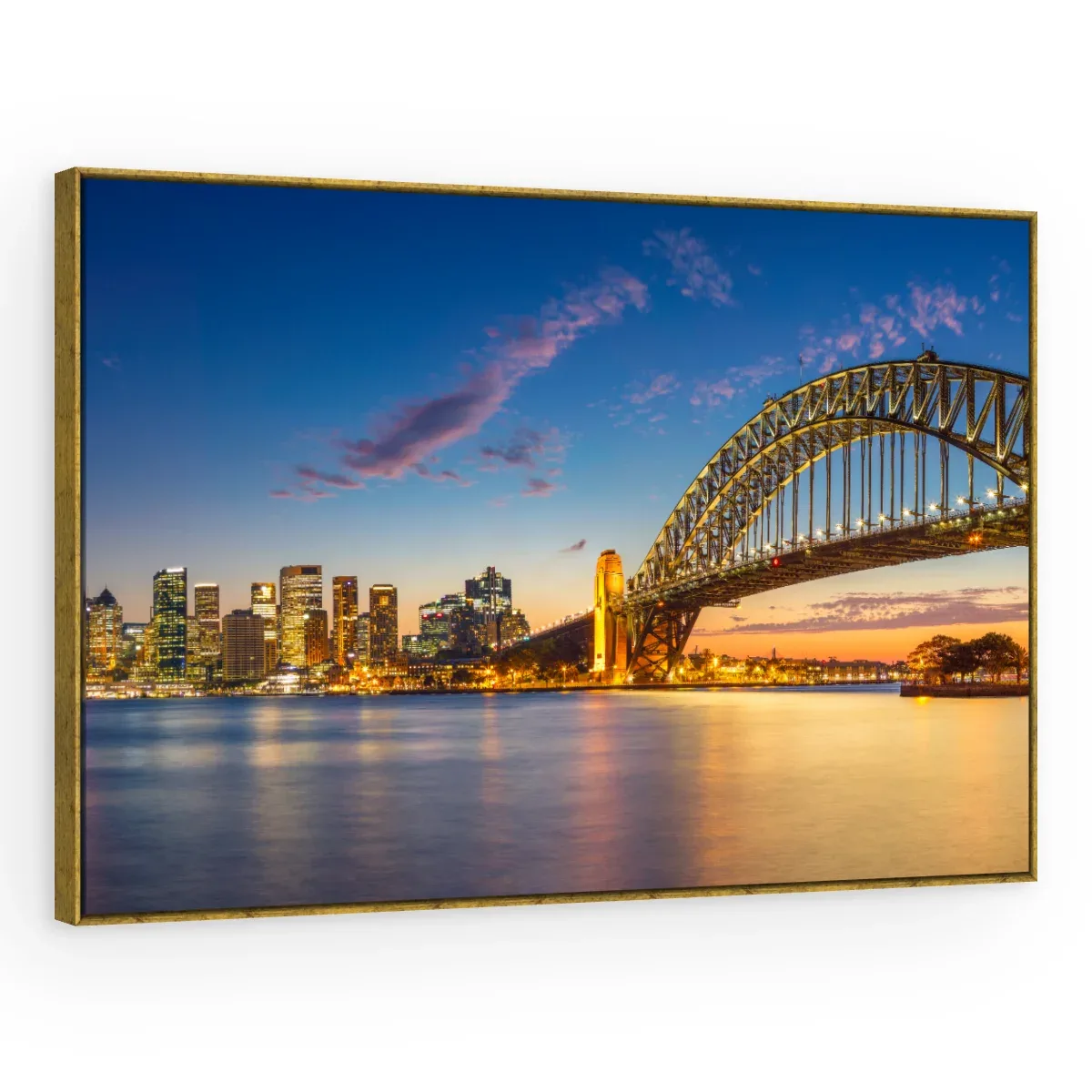 Quadro Decorativo Canvas Sydney Dourada - CI0160