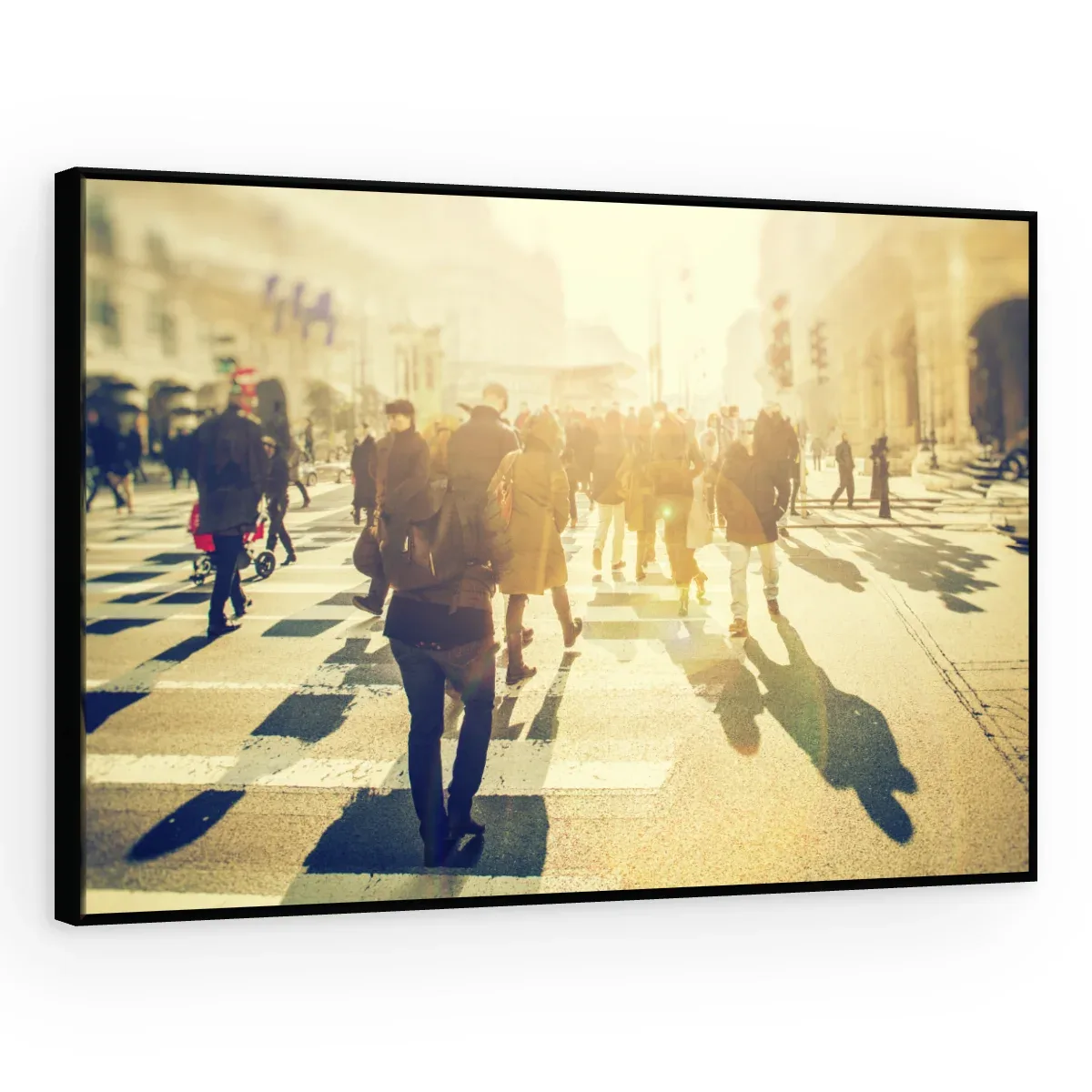 Quadro Decorativo Canvas Multidão Dourada - CI0163