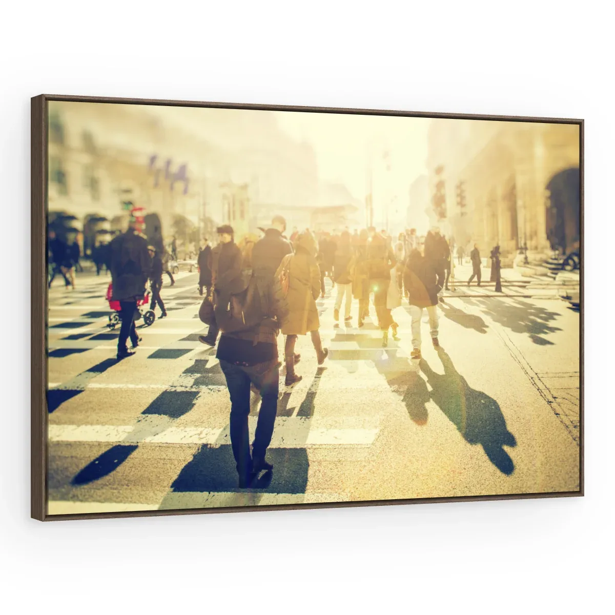 Quadro Decorativo Canvas Multidão Dourada - CI0163
