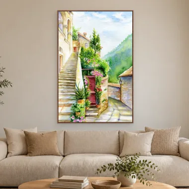 Quadro Decorativo Canvas Escadaria Aquarela - CI0178