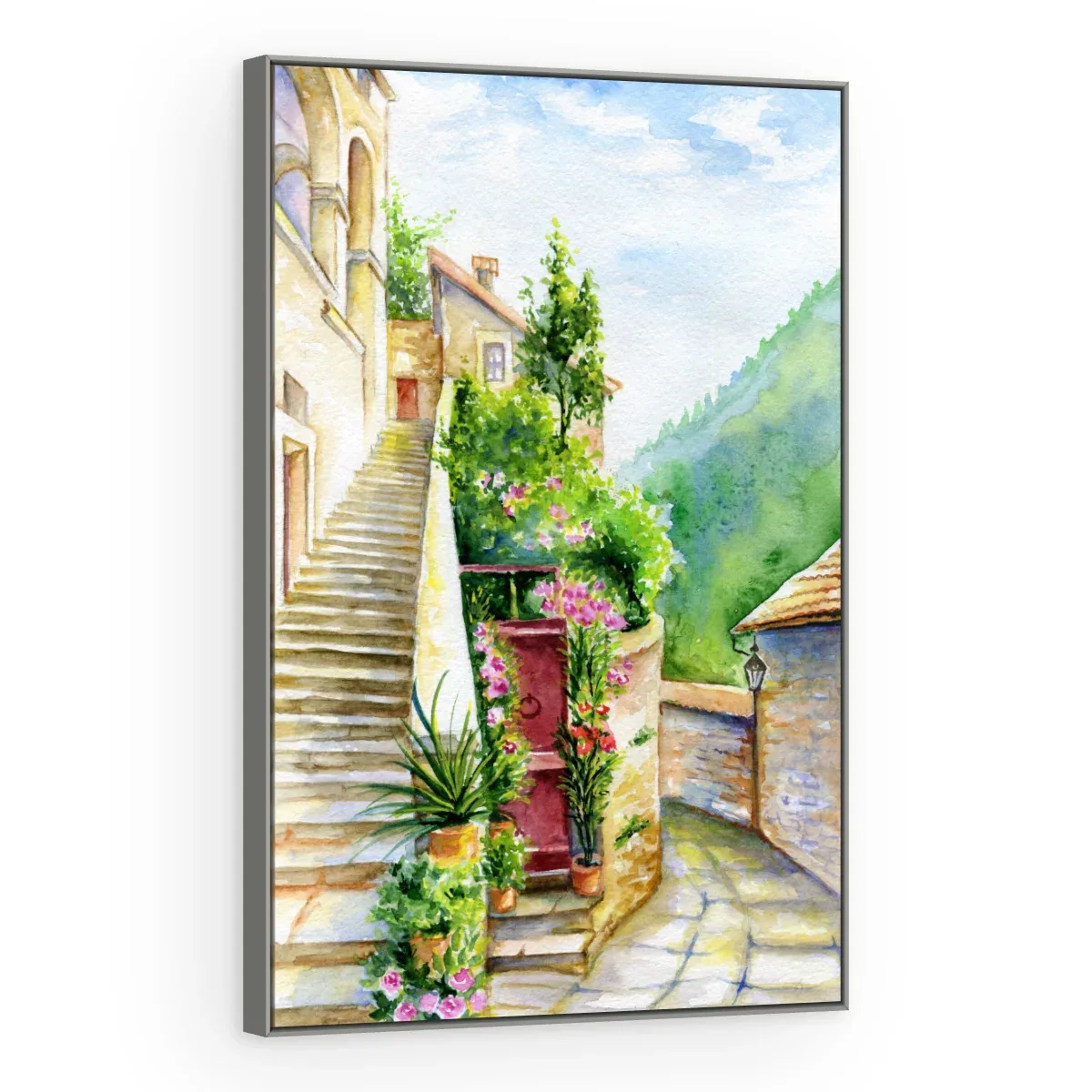 Quadro Decorativo Canvas Escadaria Aquarela - CI0178