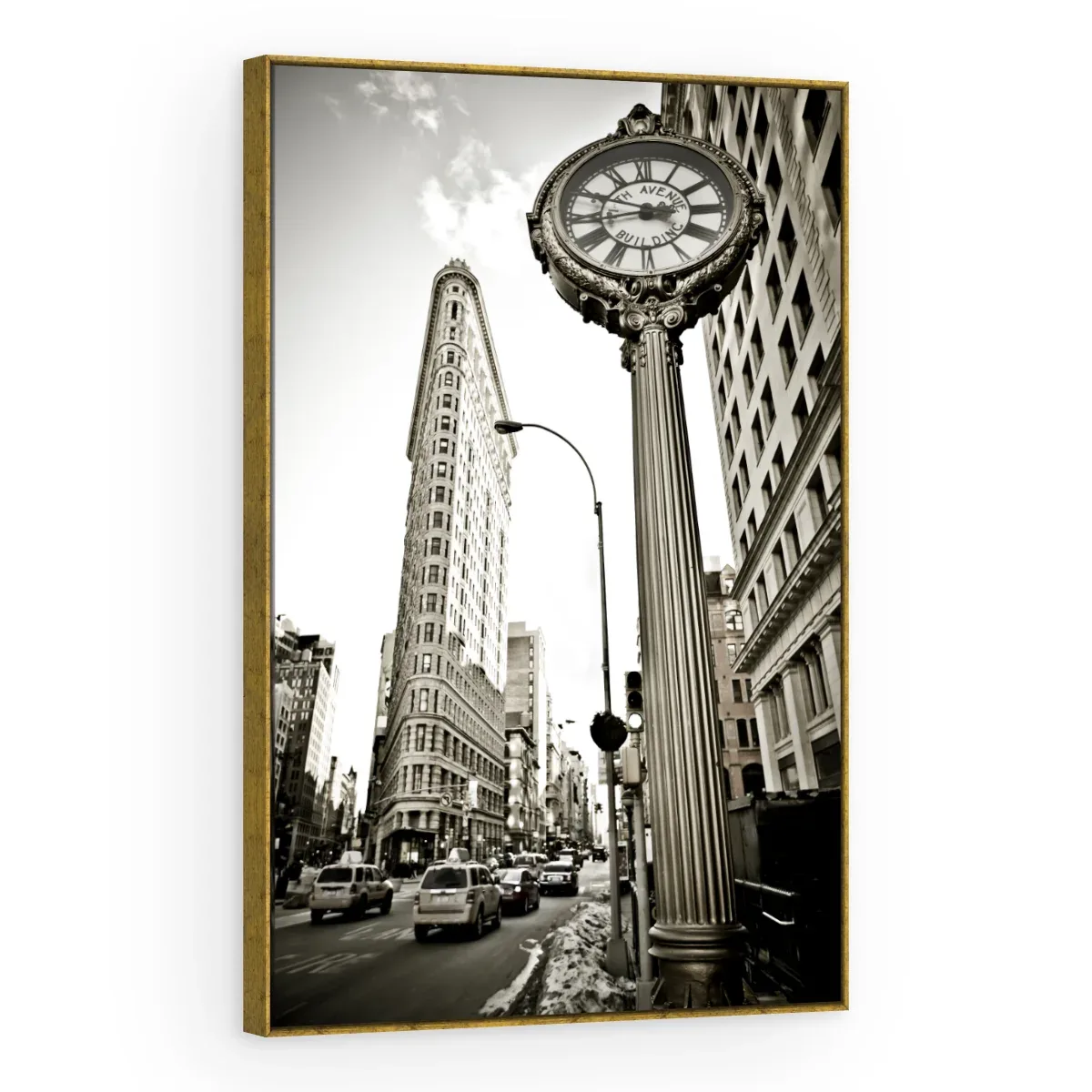 Quadro Decorativo Canvas Flatiron Sépia - CI0180