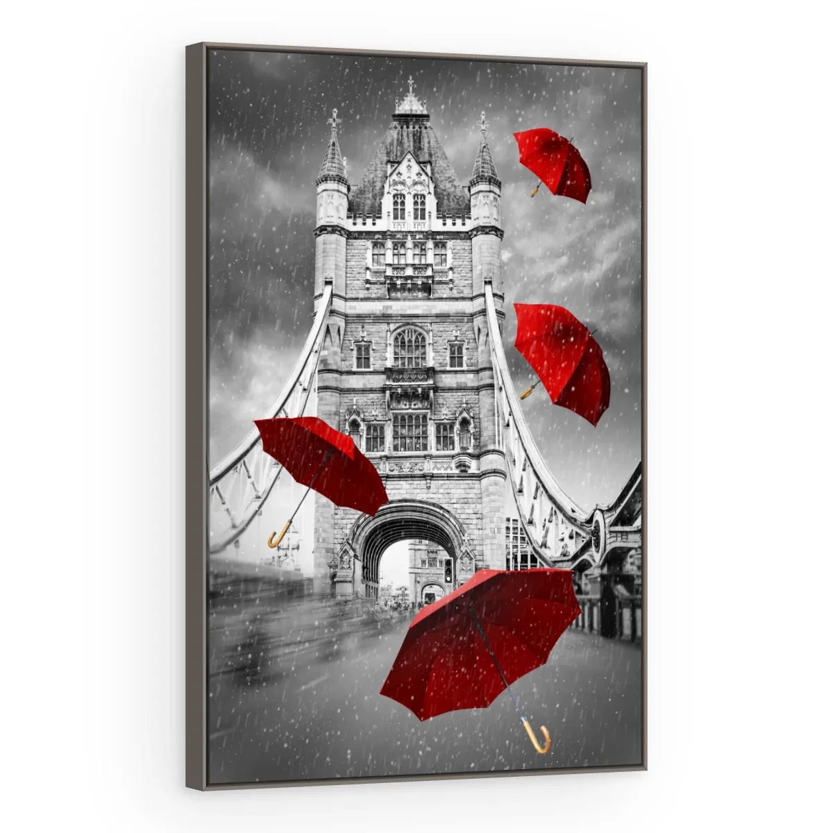Quadro Decorativo Canvas Sombrinhas Vermelhas - CI0189