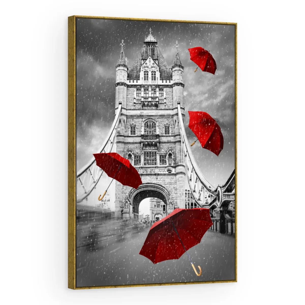 Quadro Decorativo Canvas Sombrinhas Vermelhas - CI0189