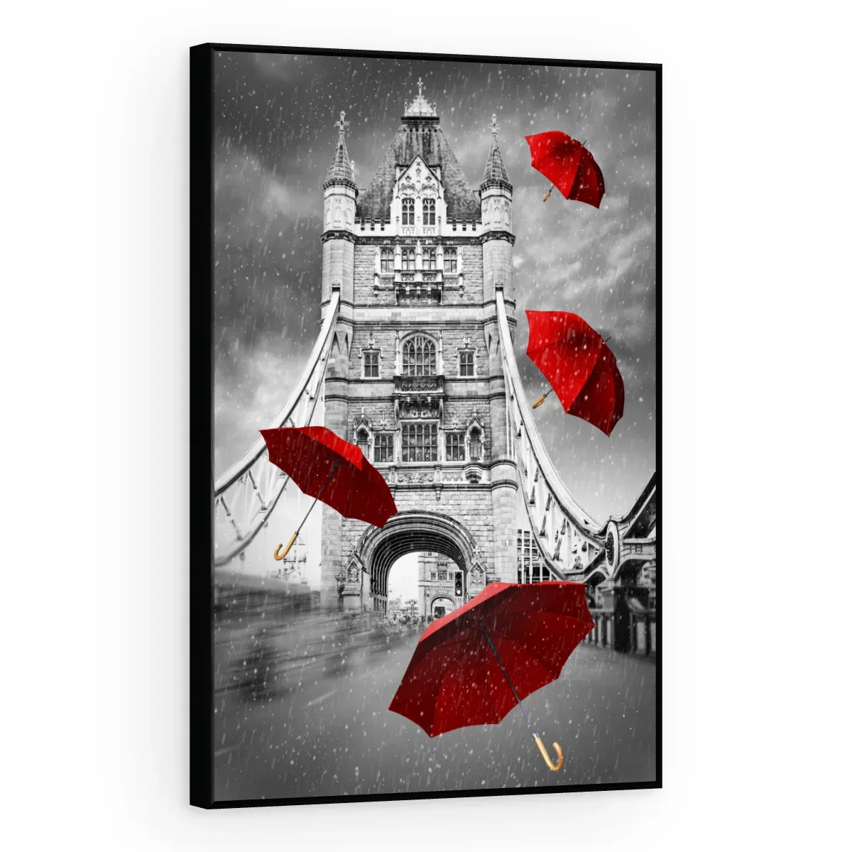 Quadro Decorativo Canvas Sombrinhas Vermelhas - CI0189