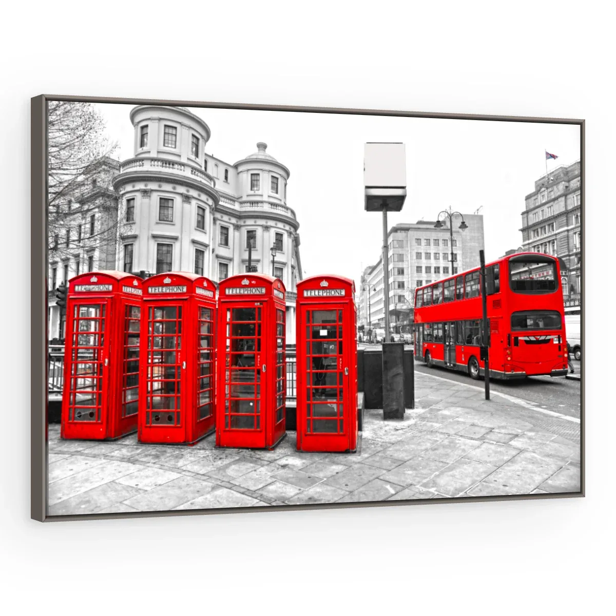 Quadro Decorativo Canvas Cabines Vermelhas - CI0195