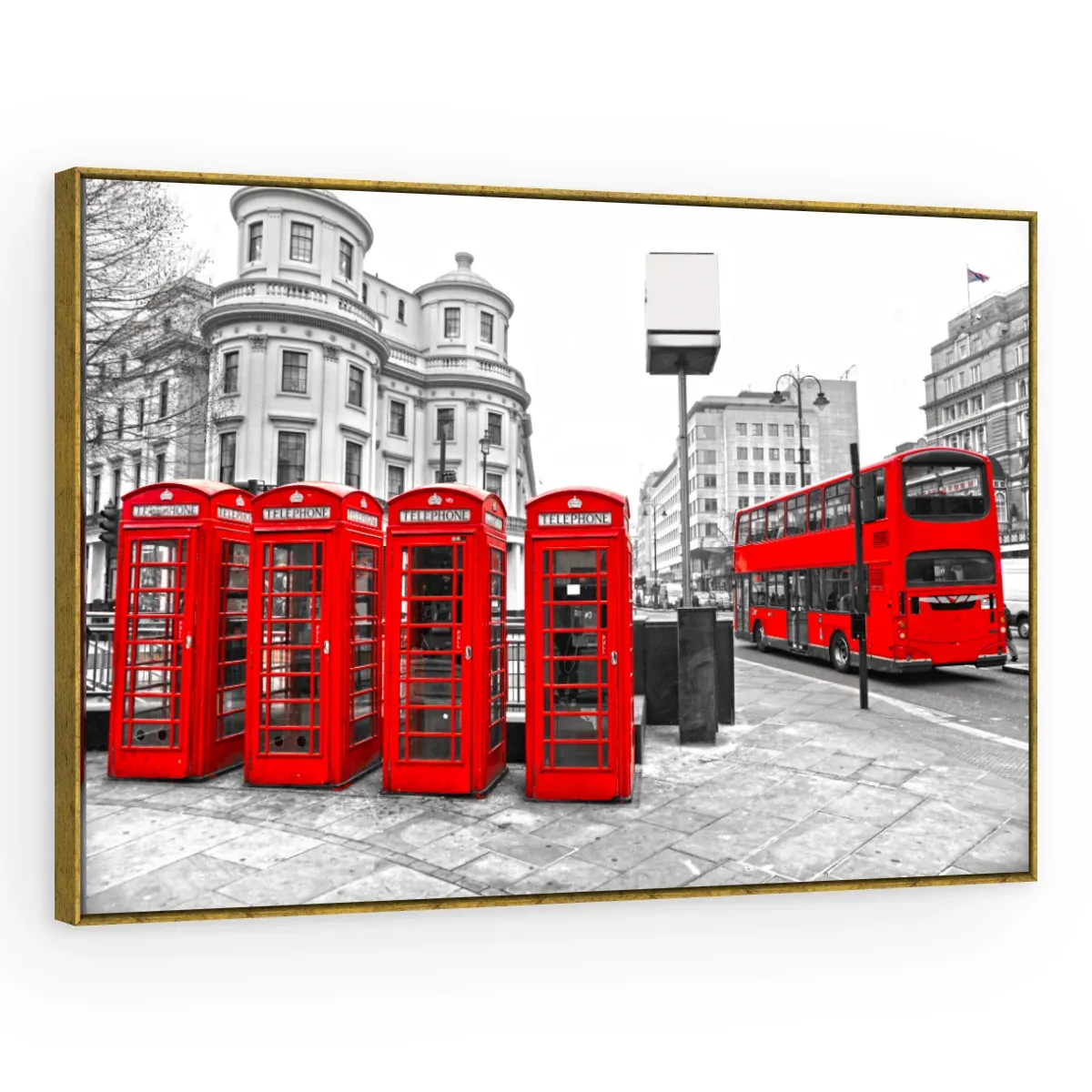 Quadro Decorativo Canvas Cabines Vermelhas - CI0195