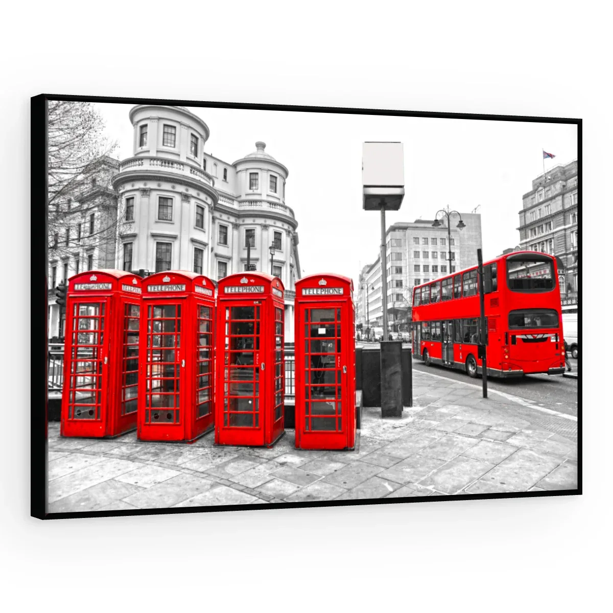 Quadro Decorativo Canvas Cabines Vermelhas - CI0195