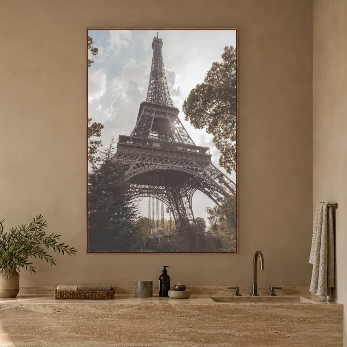 Quadro Decorativo Canvas Eiffel Arborizada - CI0196