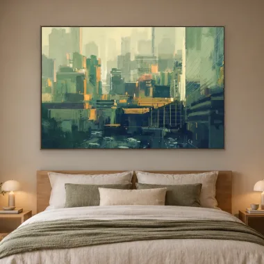 Quadro Decorativo Canvas Cidade Abstrata - CI0198