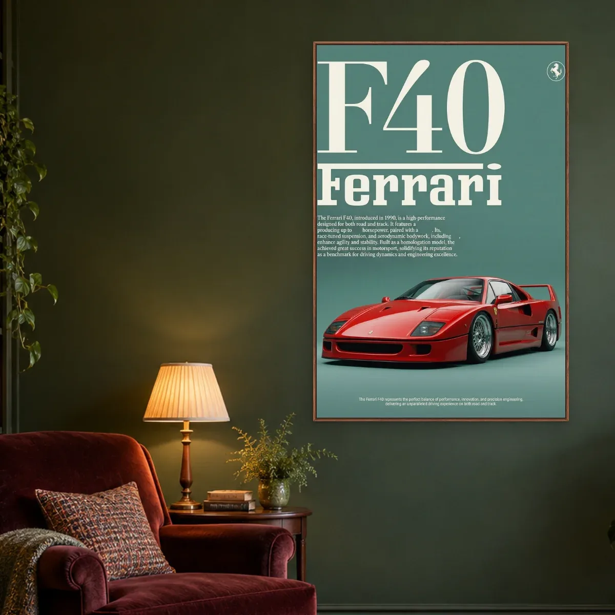 Quadro Decorativo Canvas Ferrari F40 - CR0003