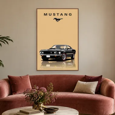 Quadro Decorativo Canvas Mustang Clássico - CR0017