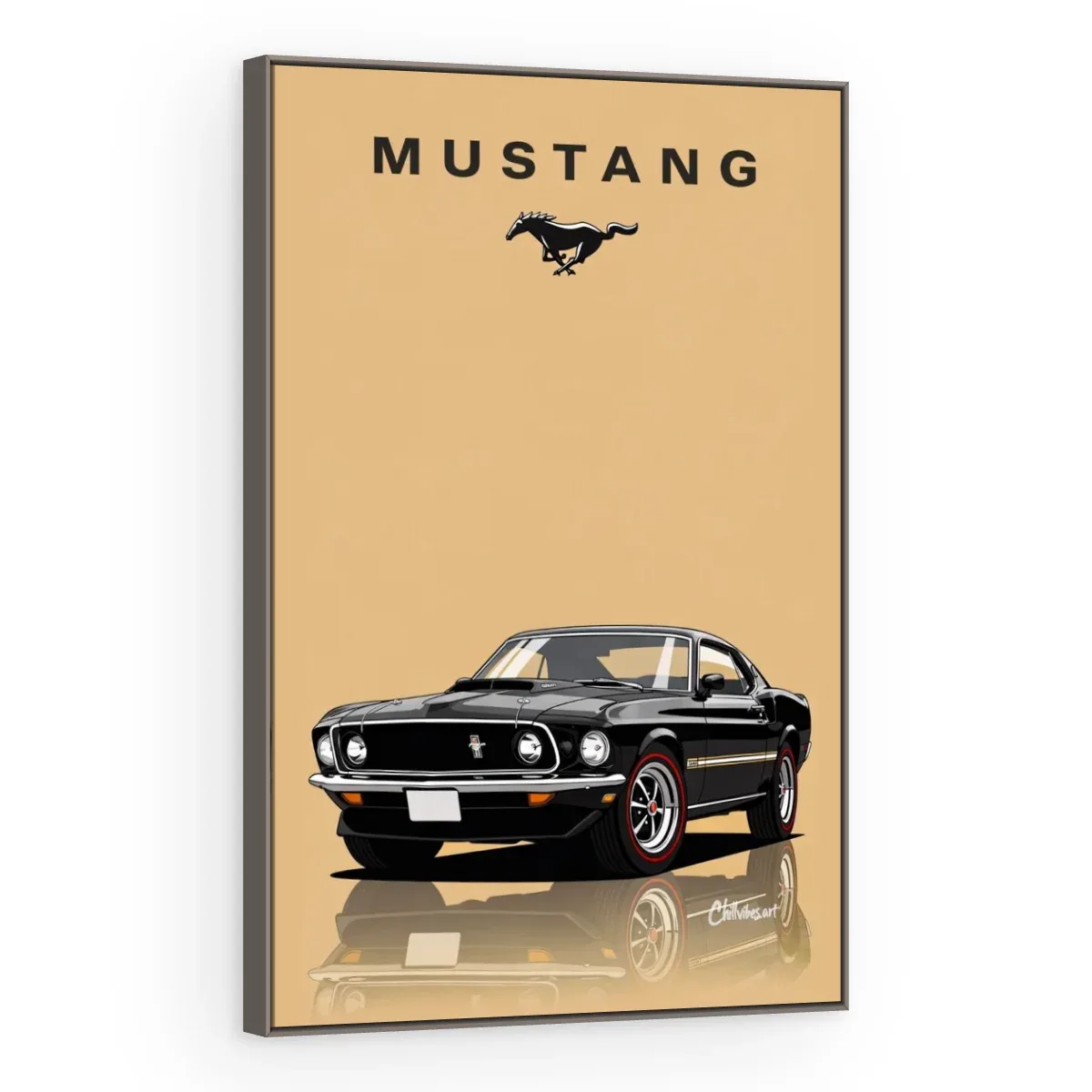 Quadro Decorativo Canvas Mustang Clássico - CR0017