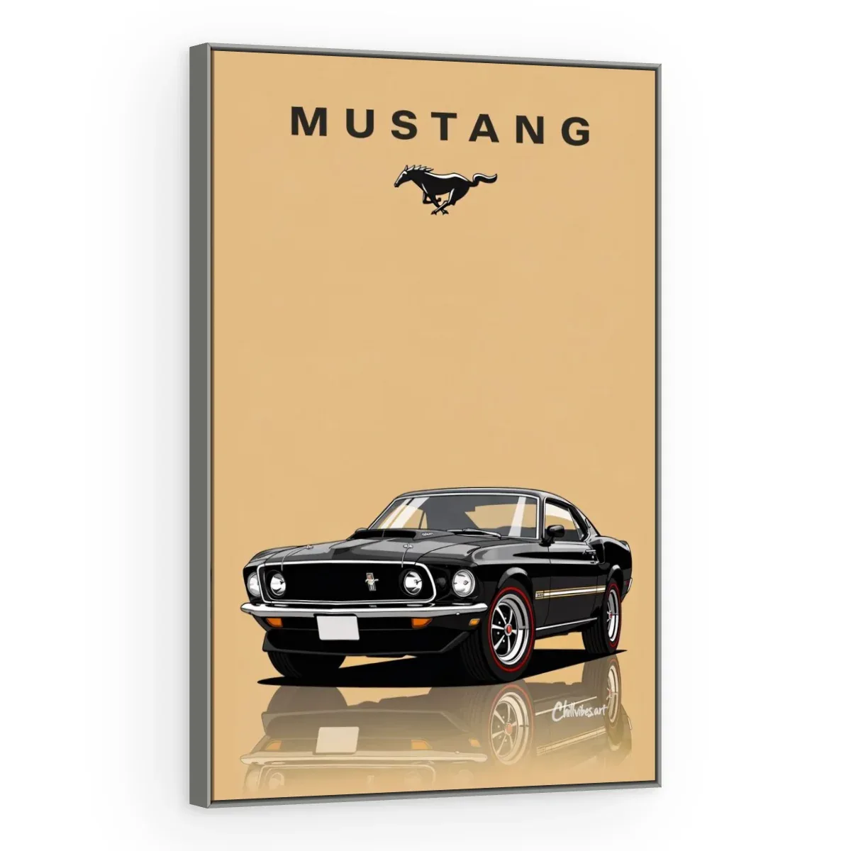 Quadro Decorativo Canvas Mustang Clássico - CR0017