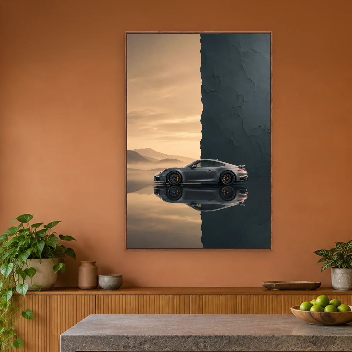 Quadro Decorativo Canvas Porsche Espelhado - CR0019