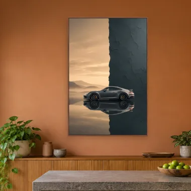 Quadro Decorativo Canvas Porsche Espelhado - CR0019