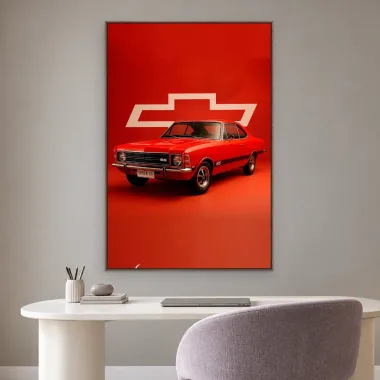 Quadro Decorativo Canvas Chevrolet Vermelho - CR0023