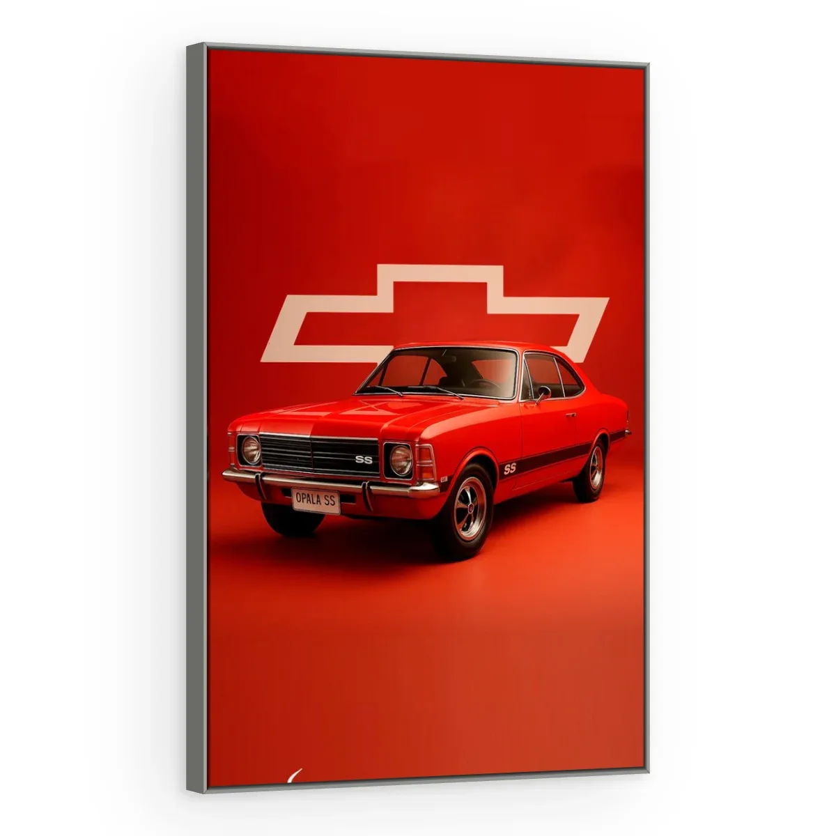 Quadro Decorativo Canvas Chevrolet Vermelho - CR0023
