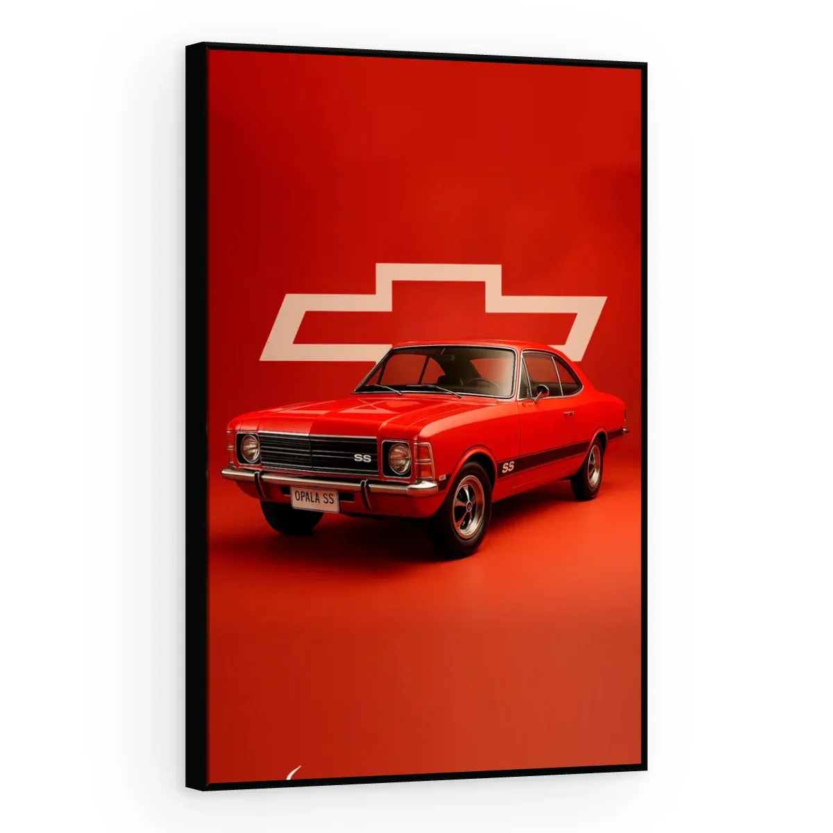 Quadro Decorativo Canvas Chevrolet Vermelho - CR0023