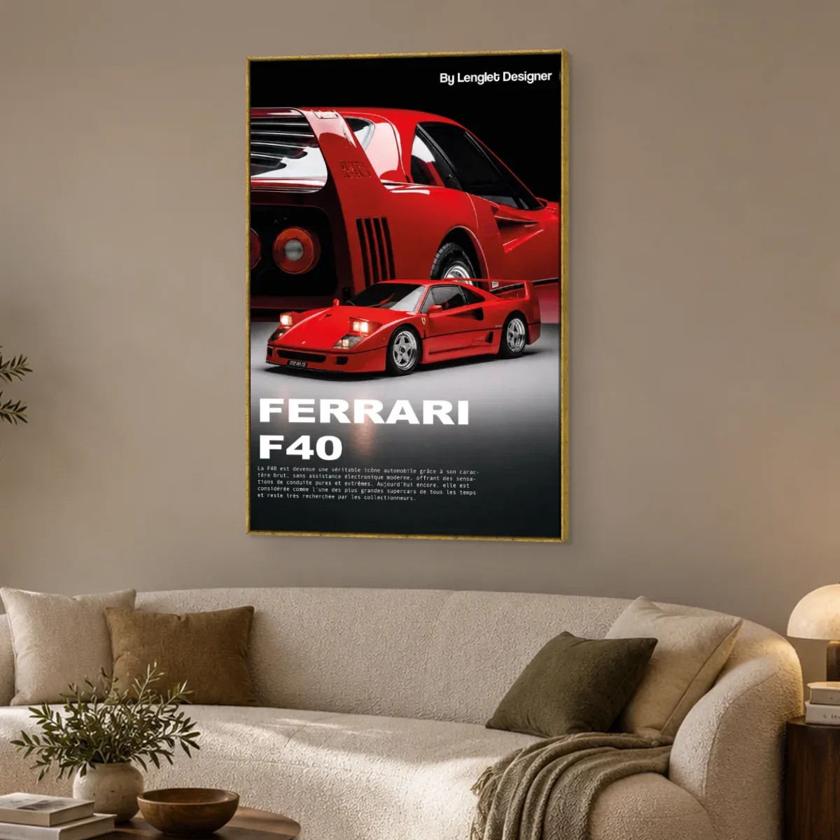 Quadro Decorativo Canvas F40 Vermelha - CR0027