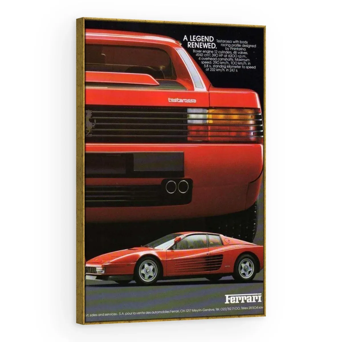 Quadro Decorativo Canvas Ferrari Testarossa - CR0035