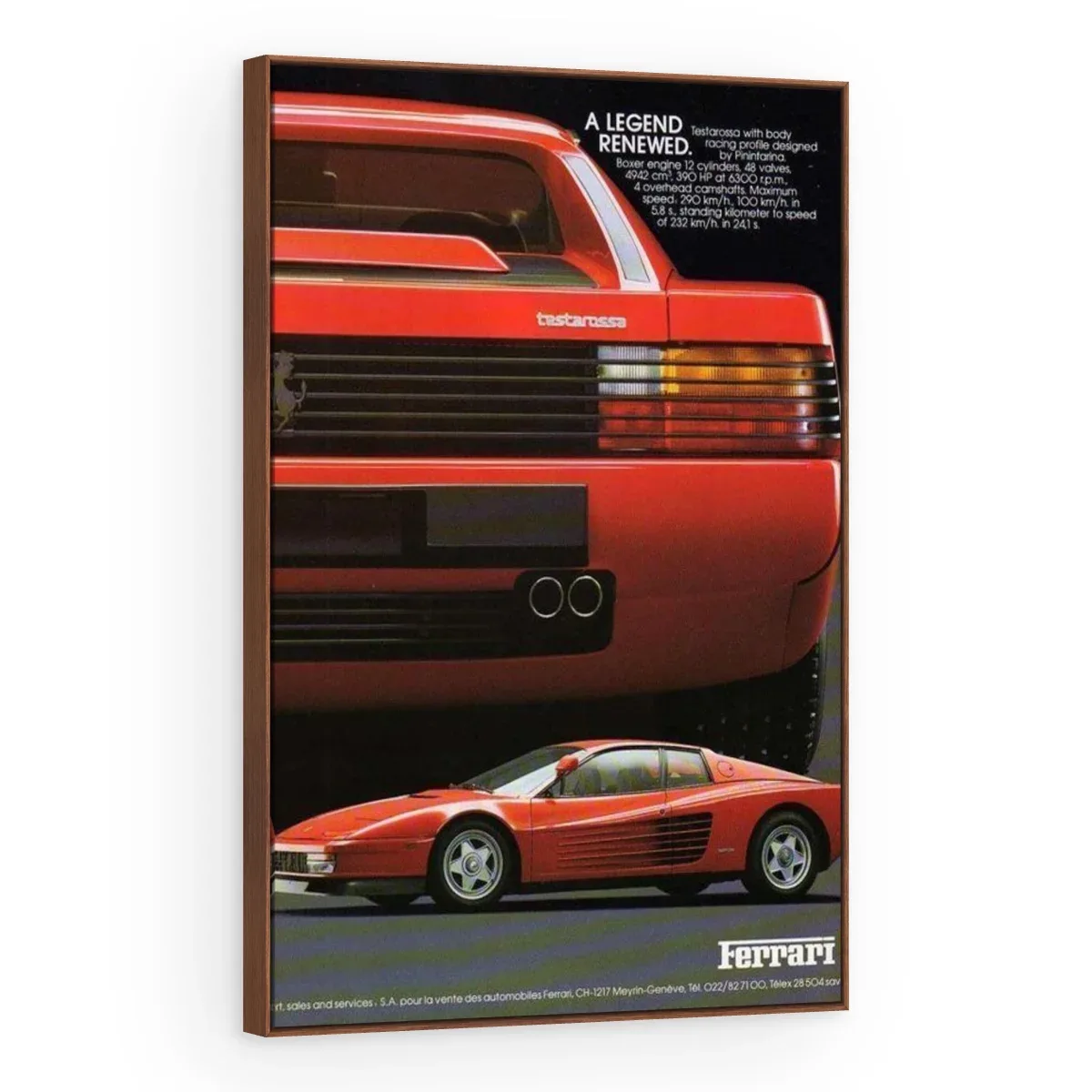 Quadro Decorativo Canvas Ferrari Testarossa - CR0035
