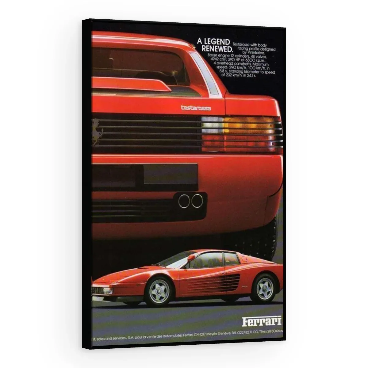 Quadro Decorativo Canvas Ferrari Testarossa - CR0035