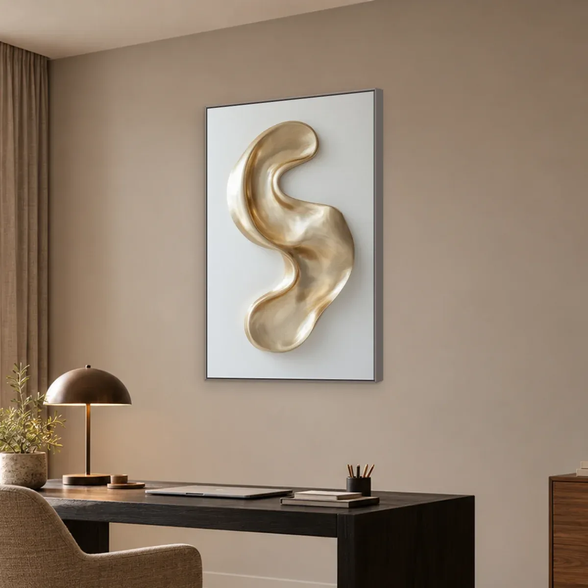 Quadro Decorativo Canvas Curva Champanhe - ES0003