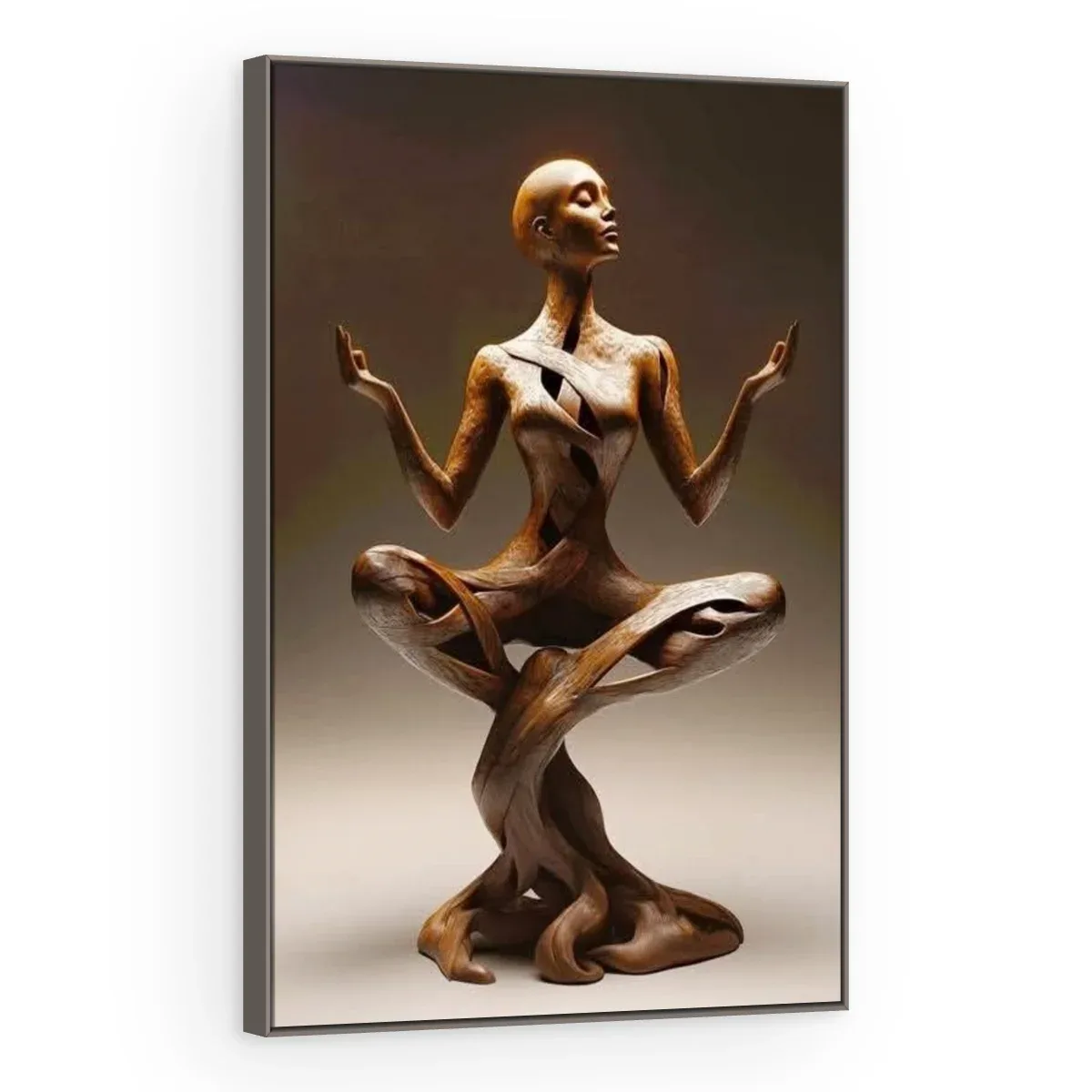 Quadro Decorativo Canvas Meditação Bronze - ES0010
