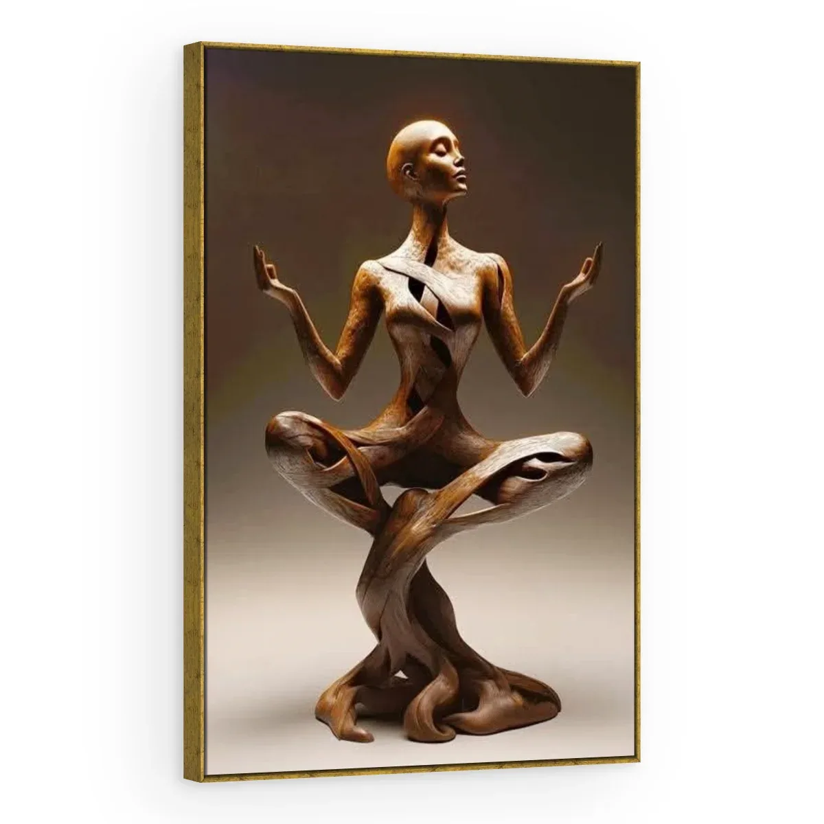 Quadro Decorativo Canvas Meditação Bronze - ES0010