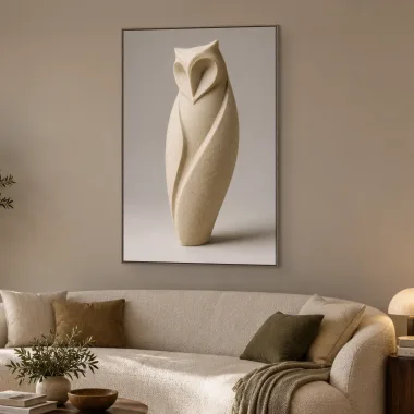 Quadro Decorativo Canvas Coruja Pedra - ES0011