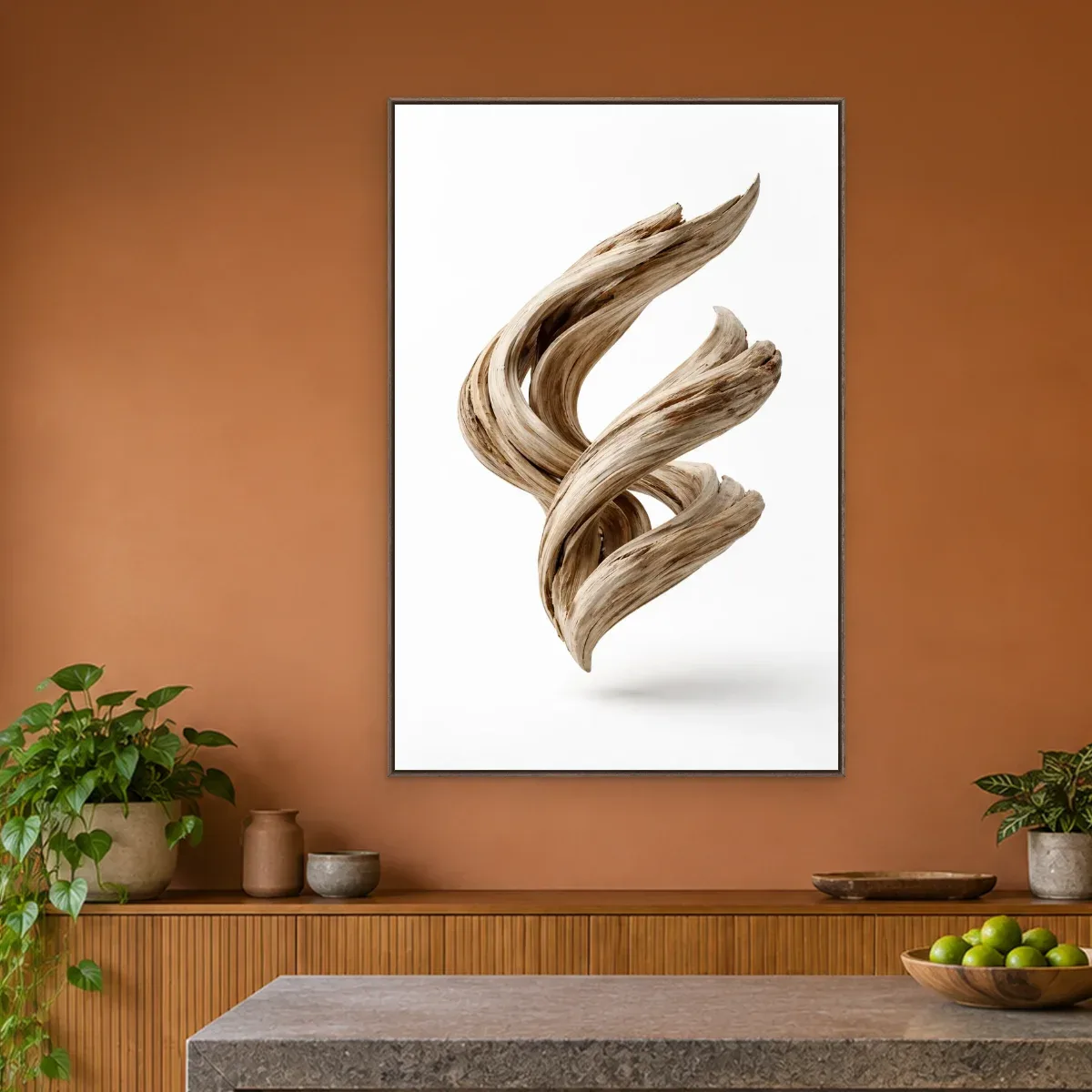 Quadro Decorativo Canvas Torção Madeira - ES0012