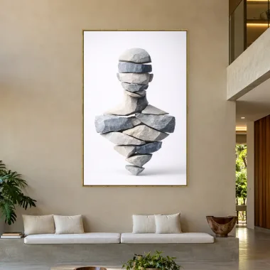 Quadro Decorativo Canvas Busto Pedras - ES0014
