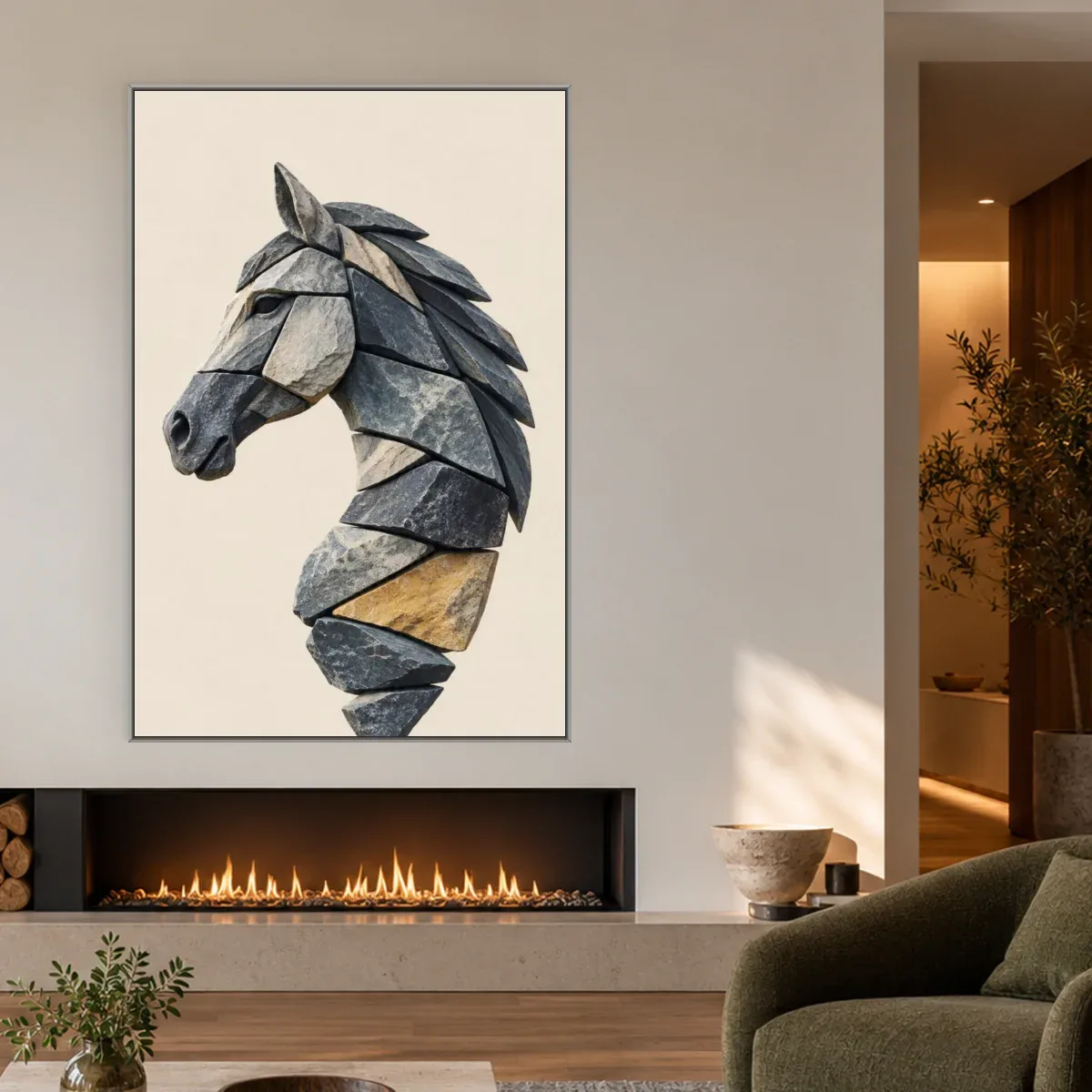 Quadro Decorativo Canvas Corcel Mosaico - ES0015