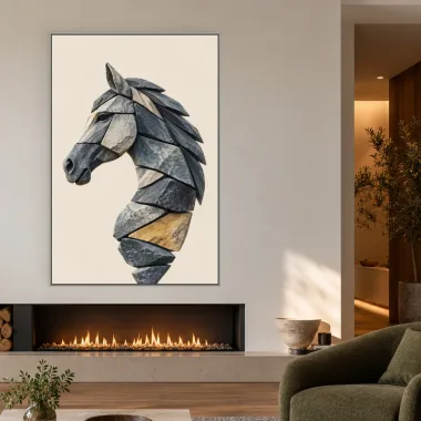 Quadro Decorativo Canvas Corcel Mosaico - ES0015