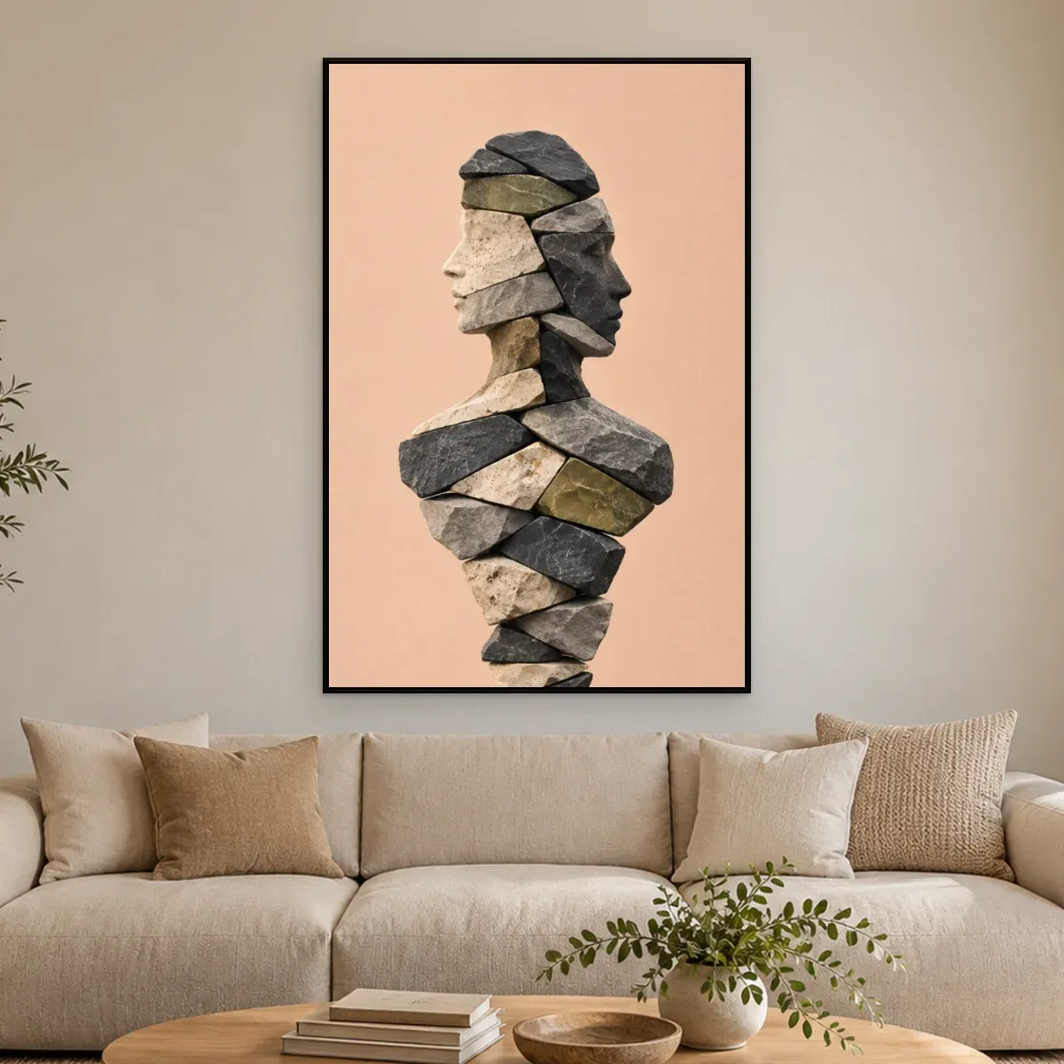 Quadro Decorativo Canvas Figura Pedras - ES0016