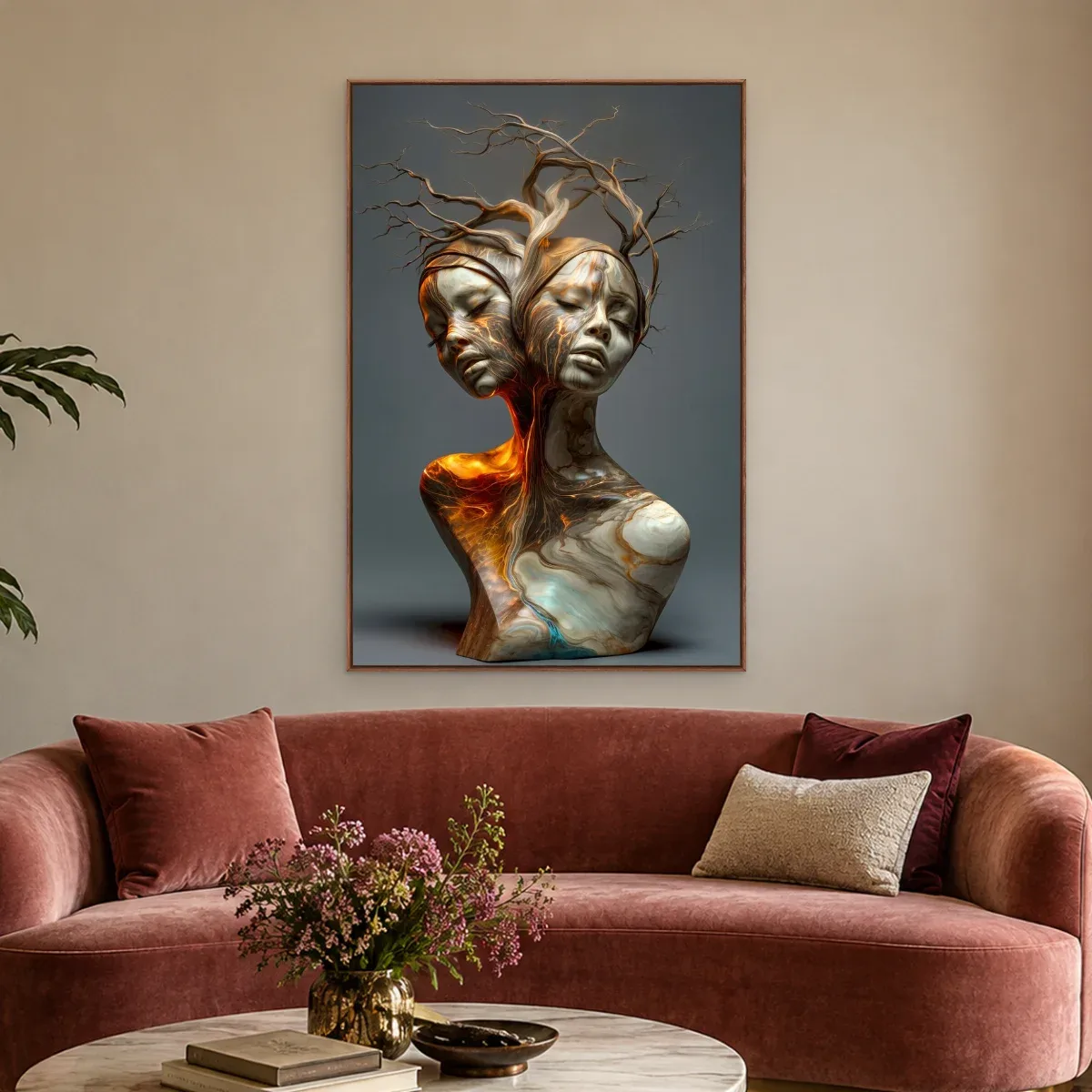 Quadro Decorativo Canvas Faces Gêmeas - ES0019