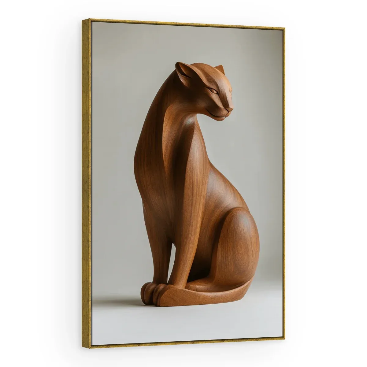 Quadro Decorativo Canvas Pantera Madeira - ES0023