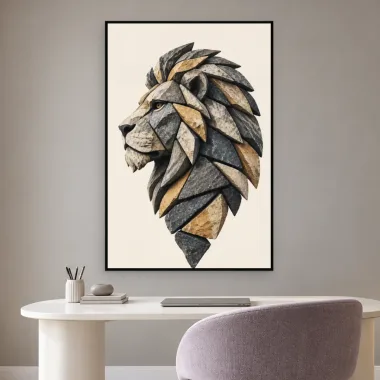 Quadro Decorativo Canvas Leão Mosaico - ES0027