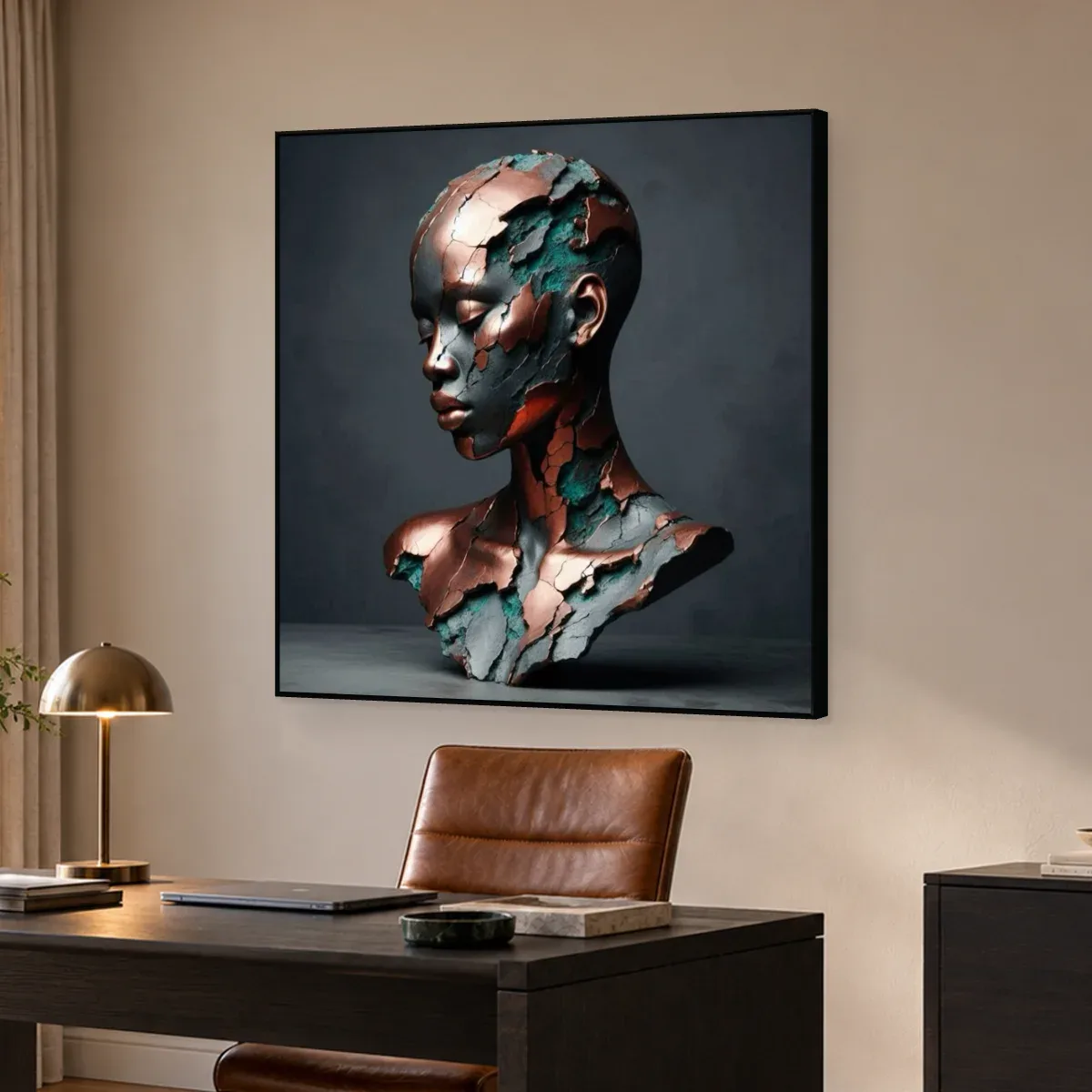 Quadro Decorativo Canvas Busto Cobre - ES0028