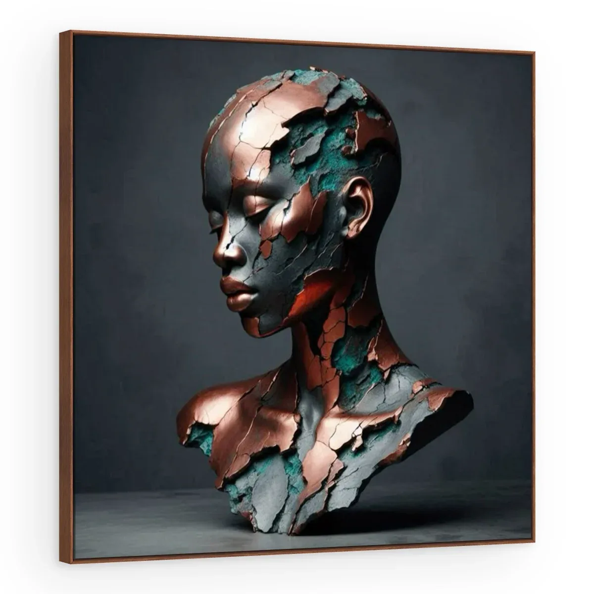 Quadro Decorativo Canvas Busto Cobre - ES0028