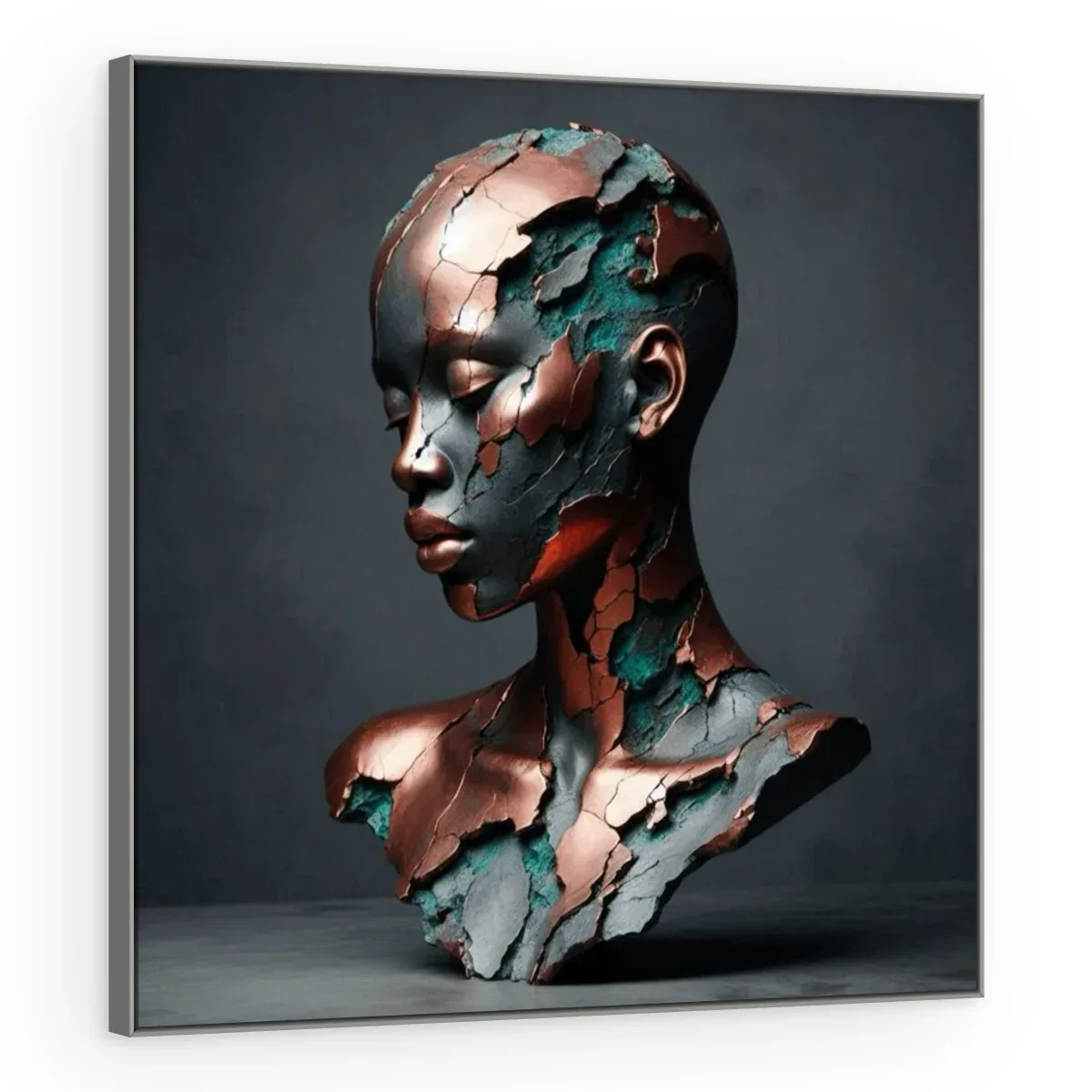 Quadro Decorativo Canvas Busto Cobre - ES0028