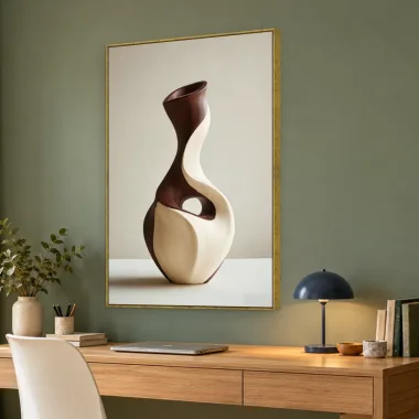 Quadro Decorativo Canvas Curva Creme - ES0038