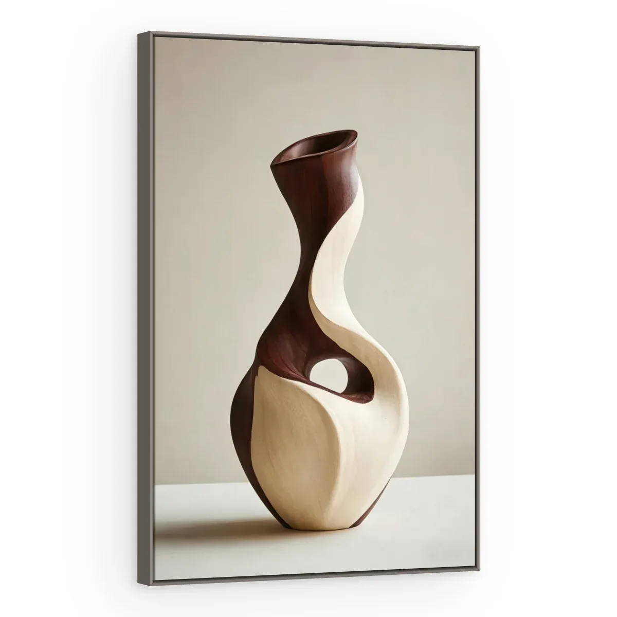 Quadro Decorativo Canvas Curva Creme - ES0038