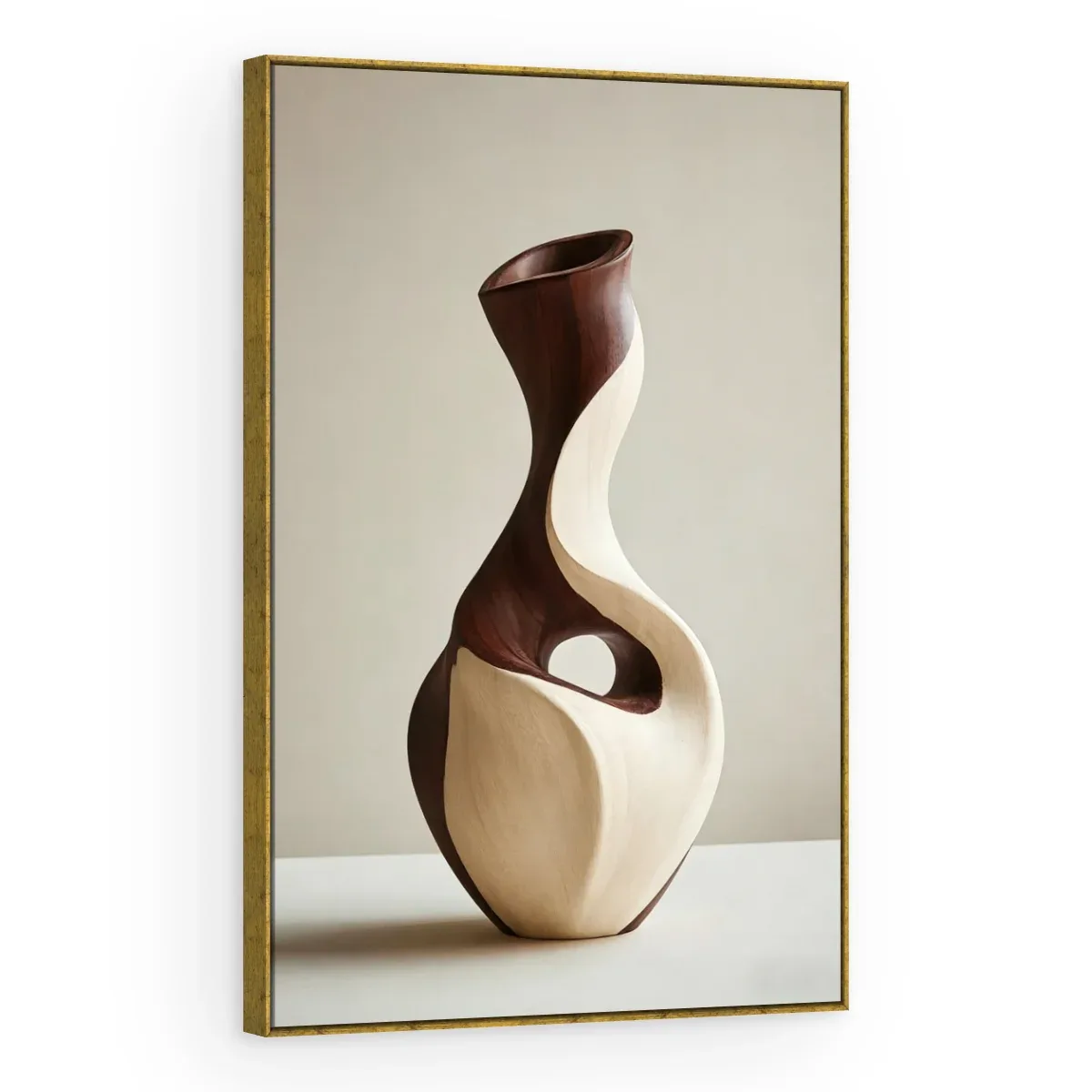 Quadro Decorativo Canvas Curva Creme - ES0038