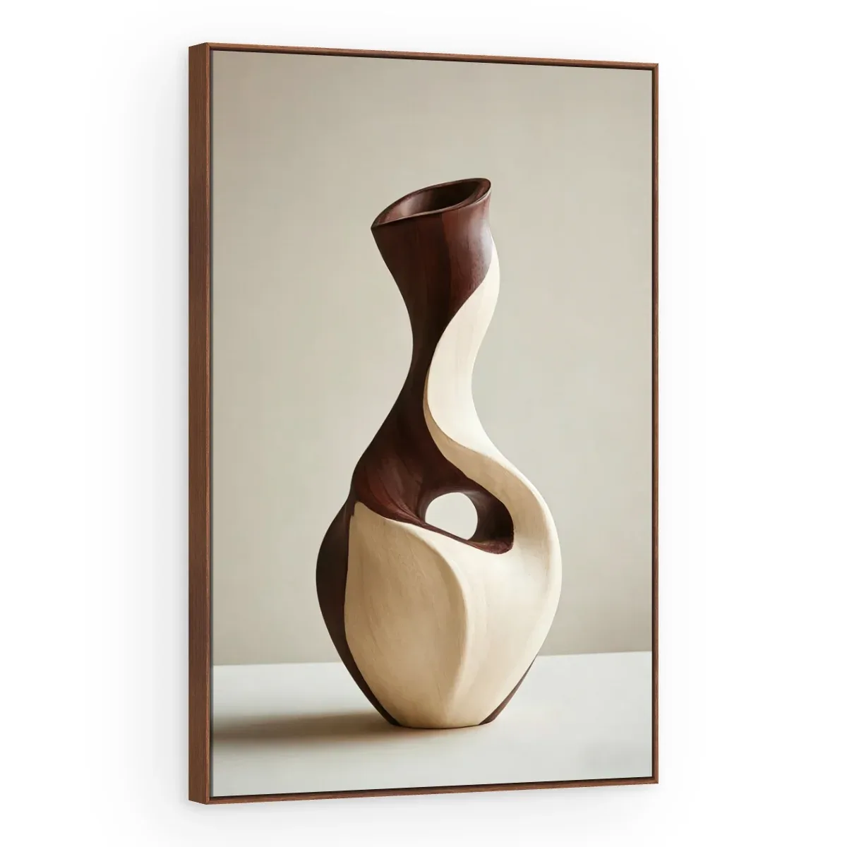 Quadro Decorativo Canvas Curva Creme - ES0038